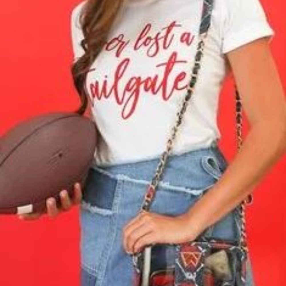 Kelly Wynne red blue Ole Miss clear Mingle Mingle Mini game day stadium purse